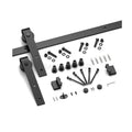 6.6ft/2m Classic Black Single Rail Guide Roller Modern Interior Solid Wooden Sturdy Steel Sliding Barn Door Hardware Kit