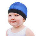 New Kids Silky Dome Wave Cap Solid Color Hair Cover Bonnet for Boy Headwear Soft Elastic Band Solid Night Sleep Hair Accessories