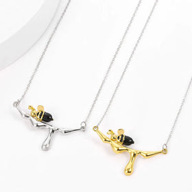 Wholesale Jewelry Necklace Cute Gold Plated Honey Bee Necklace Fine Jewelry for Women