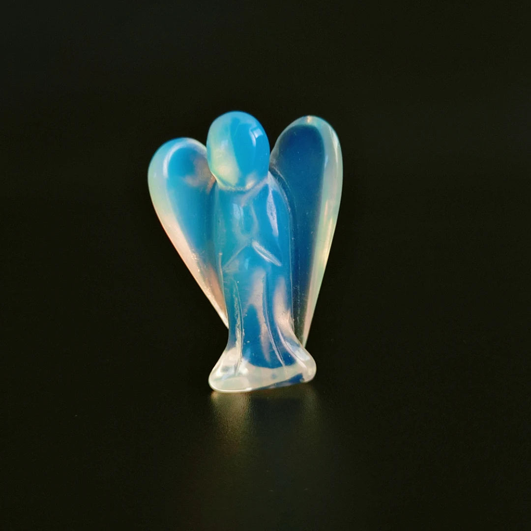 Huiying Wholesale Precious Stone Angel Opalite Rock Crystal Gemstones Pocket Stone Crafts 1.5 Inch
