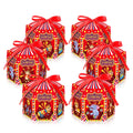Huancai Carnival Party Cupcake Candy Treat Boxes with Ribbon Paper Gift Goodies Box for Kids Circus Birthday Party Supplies