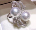 R1069 8-9mm Natural Freshwater Pearl Ring Accessory 925 Sterling Silver Adjustable Size Engagement Jewelry Ring for Women