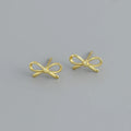 Romantic Cute Bow Stud Earrings for Women Fashion Sweet Simple Ear Bone Piercing Party Jewelry 925 Sterling Silver Gift