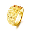 Large Flashing Sand Gypsophila Ring Men'S Supply Fire Sand Gold Plated Real Gold Men'S Ring