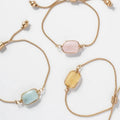 Raw Stone Handmade Wire Wrapped Bracelet Multi Colors Plated Adjustable Chain Geometric Gemstone Bracelet