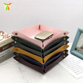 YY Leather Tray Basket Home Decor Necklace Jewelry Holder Desktop Rolling Folding Serving Basket Trays Wedding Gifts for Guests