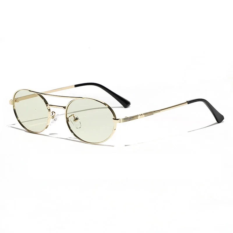 Women's Men's Gradient Changing Sunglasses Double Metal Beam European American Style Gold for Street Photoshoots Celebrations