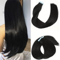 100% Remy Straight Tape Hair Extensions Black Russian Virgin Indian Hair 20pcs 50g Per Pack