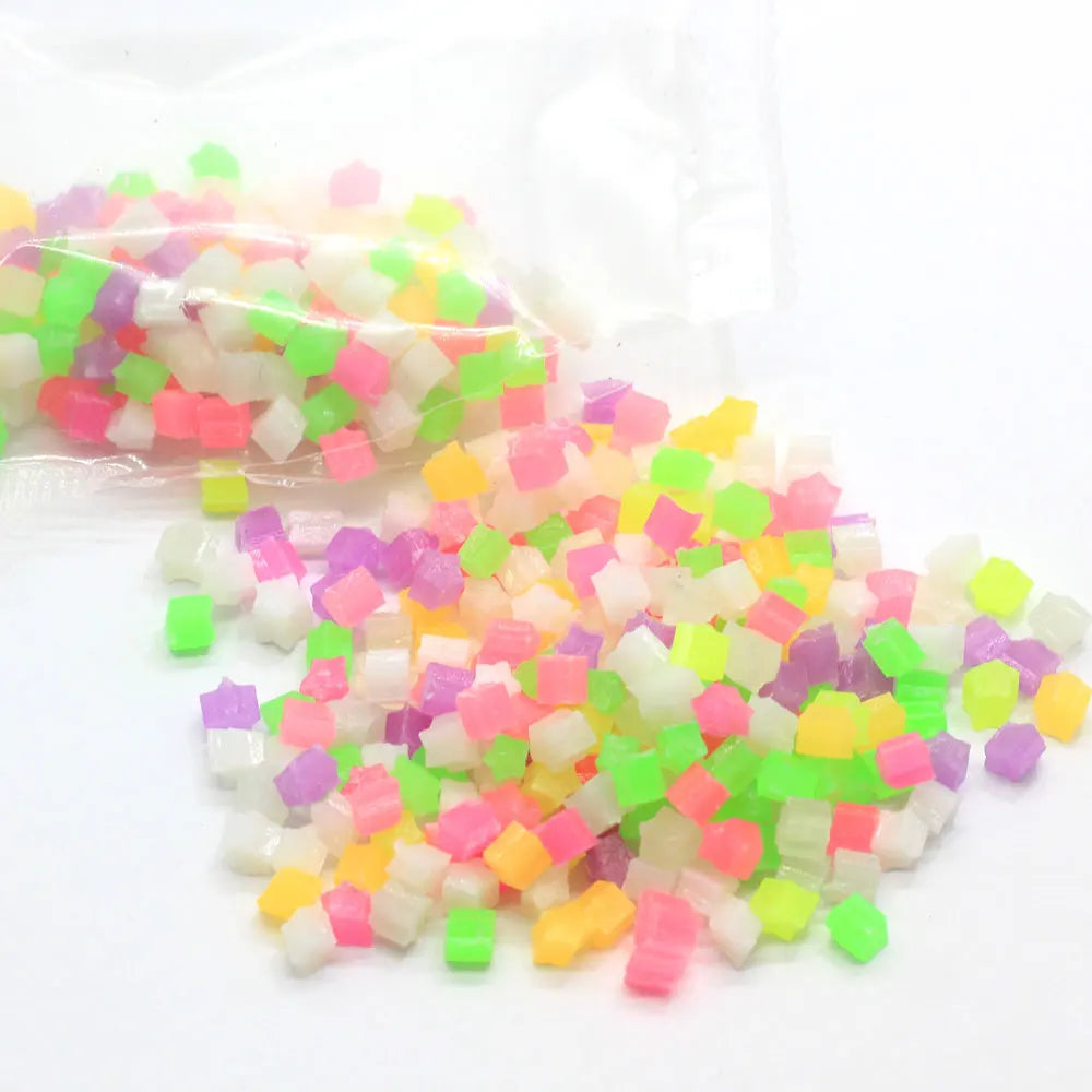 3mm Luminous Little Stars Handmade Resin Cabochon 3D Craft for Slime Diy Embellishment