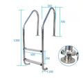 Customizable Non-Slip Stainless Steel Pool Ladder SL 2 with Thickened Design Jinde Brand MU515 Model Silver 2-Year Warranty
