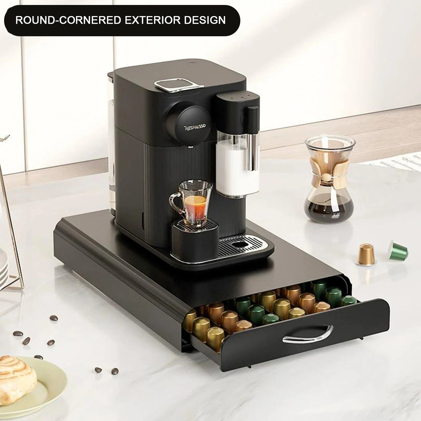 Nespresso Storage Coffee Capsule Holder Drawers-Standing Type Metal Modern Iron Design