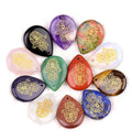 25MM*33MM Natural Water Droplet Shaped Perforated Custom Carved Pendant Stone Exquisite Crystal Agate Pendant DIY Jewelry Gifts