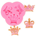 D-0264 3D Silicone Mould Fondant Clay Resin Candy Cake Decorating Tool 3 Cavity Crown Shape Silicone Mold Prince Princess Queen