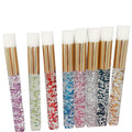Wholesale High Quality Glitter Acrylic Handle Crystal Lash Wash Eyelash Cleaning Brush