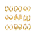 Wholesale Price Stainless Steel Geometric Hoop Earrings Tarnish Free 18k Gold Plated U Shape Earrings Jewelry
