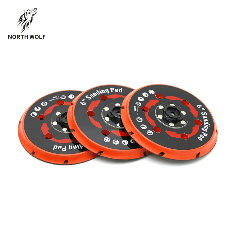 Hot Selling North Wolf 5inch Hook and Loop PU Red Dual Polisher Backing Plate Sanding Pad for Car Detailing