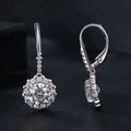 Factory Wholesale Chunky Exaggerated Bridal Earrings Women 925 Sterling Silver Luxury 1Carat Moissanite Earrings