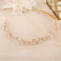 SLBRIDAL Handmade Opal Crystal Rhinestones Alloy Flower Leaf Bridal Headband Wedding Headpieces Bridesmaids Women Hair Jewelry