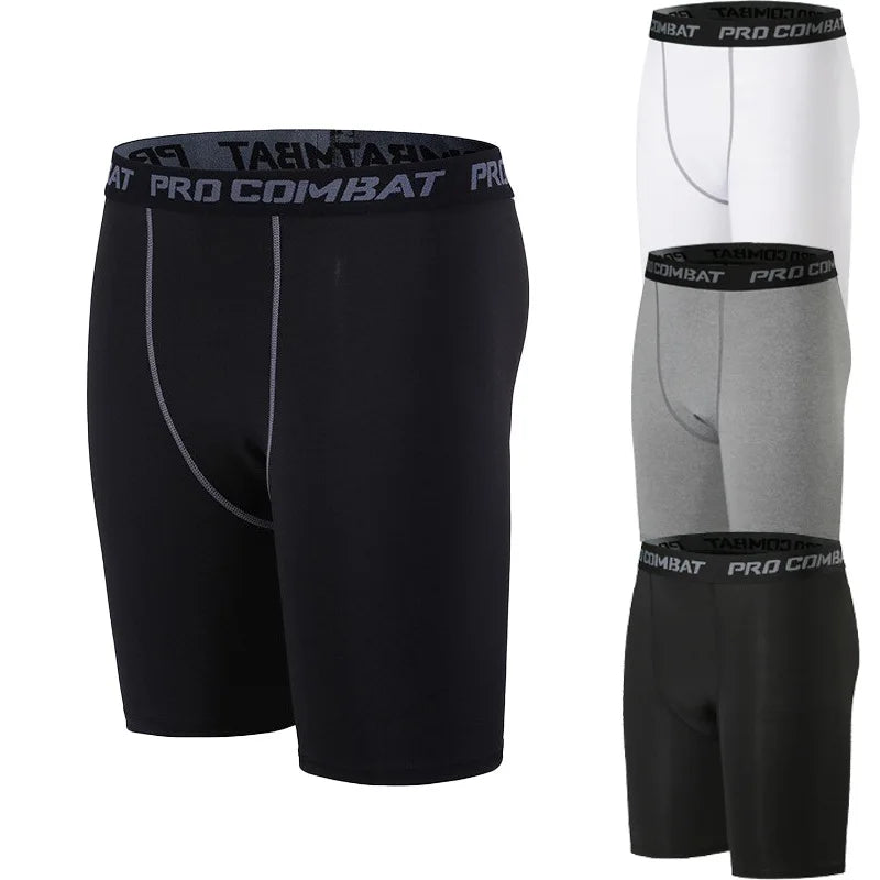Compression Pants Men Leggings Shorts Fitness Quick Drying Tight Elastic Running Trousers Silk Breathable Men Training Pants