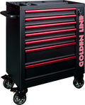 Goldenline Classic Series 7-Drawer Roller Tool Cabinet Metal Storage Chest with LED Logo Powder Coating Finish for Workshops