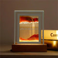 3d Moving Sand Art Frame Round Glasses Deep Sea Sandscape in Motion Display Desktop Decorations Flowing Painting Liquid Sand Art