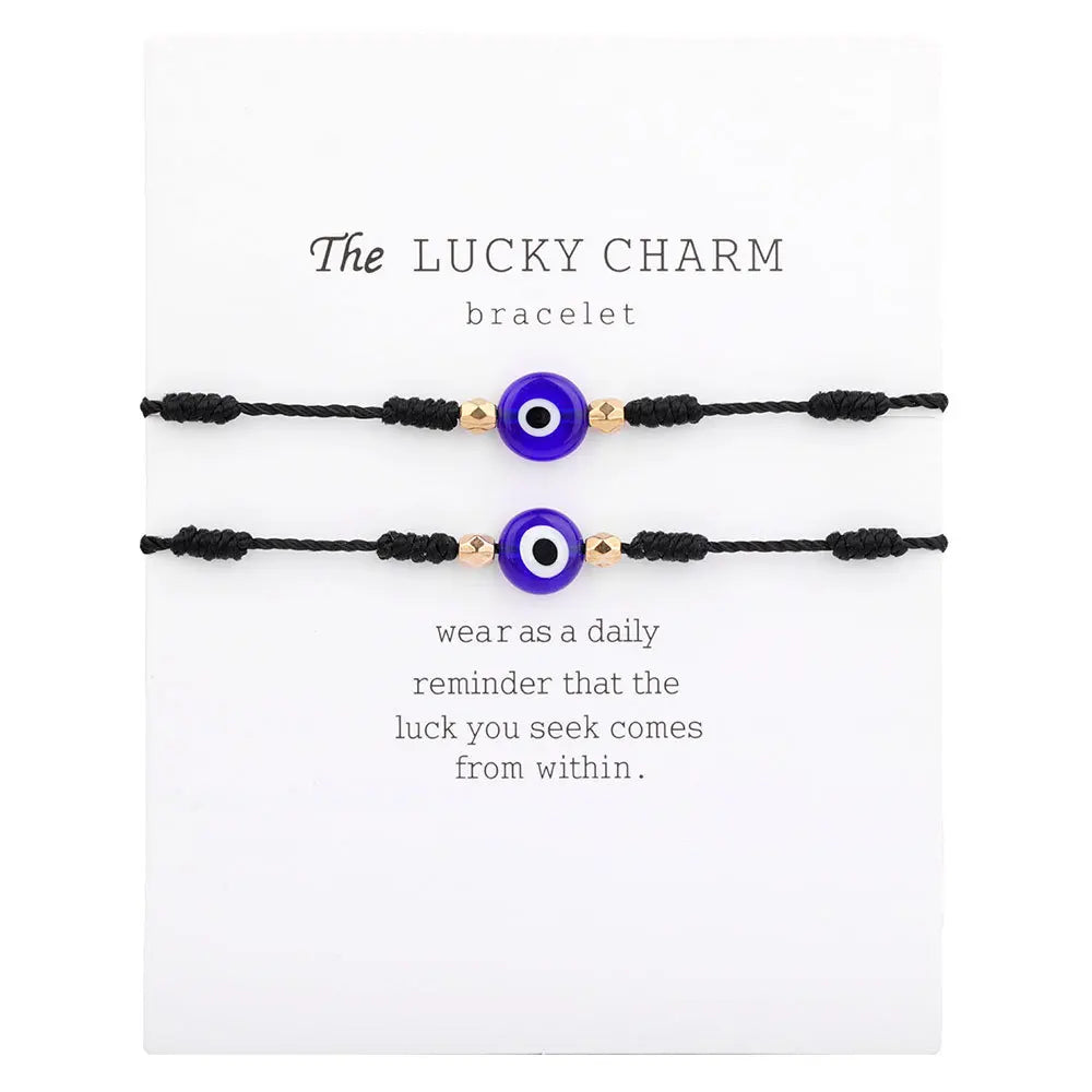 7 Knots Evil Eyes Red Black String Lucky Couple Macrame Bracelets Adjustable Long Distance Lovers Friendship Matching Bracelet