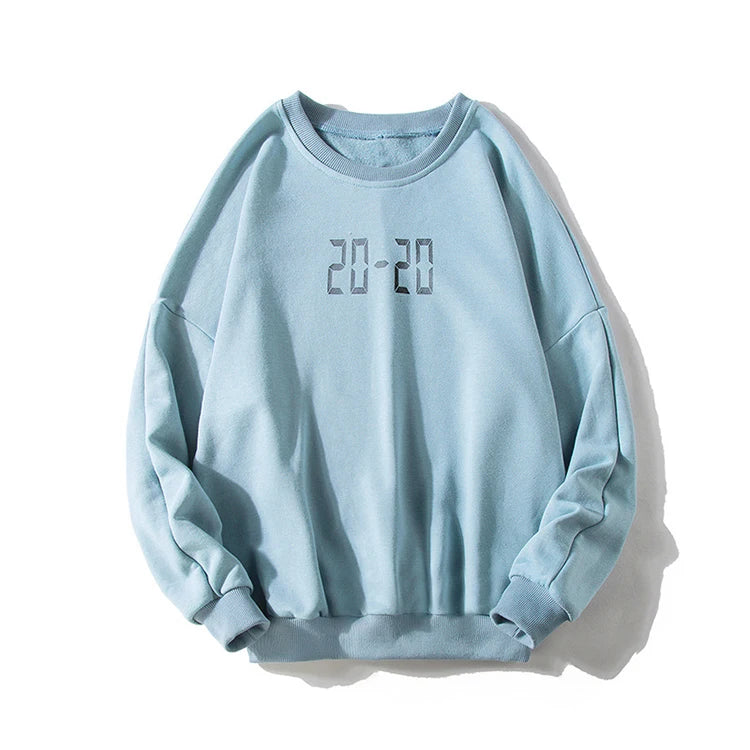 Oversized Men's Long Sleeve O Neck Casual Sweatshirt 100% Cotton Letter Pattern Spring Season