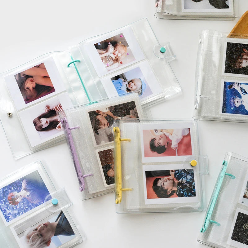 Clear PVC Photo Album with 2 Rings 3\" 4\" 5\" 6\" Binder Color Cover Notebook for Picture Storage Durable and Stylish