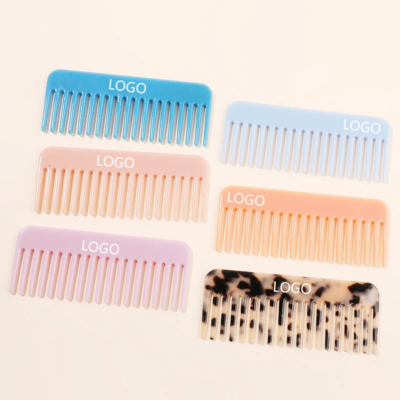 MiDairy CUSTOM LOGO COLOR 4mm Thickness Wide Tooth Hair Combs and Hair Claws Set for Make Gift 890053