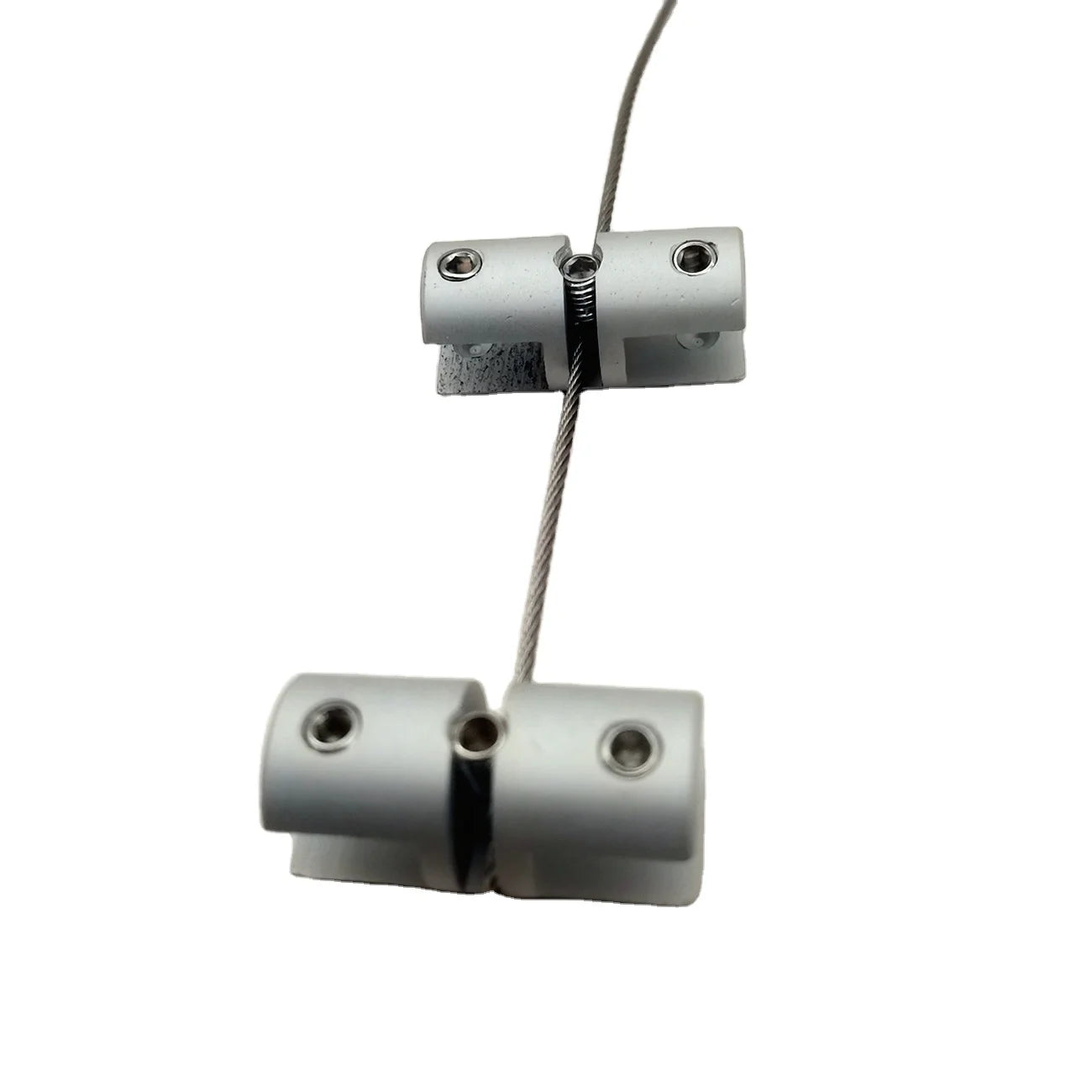 Walron WAC-1632E-ST Aluminum Alloy 6063 Anodized Standoff Satin Finish Double Cable Display Holder Acrylic Sign Clamp-Fasteners