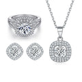 Elegant 925 Sterling Silver CZ Jewelry Set Waterproof Durable Luxury Gift for Her