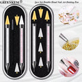 Double Head Nail Art Dotting Pen 2pcs Set Point Rhinestone Wax Pen Nail Polish Crayon Stick Nail Art Dotting Pen Set
