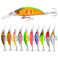 Wholesale 10 Colors 7cm 6g Bent Minnow Lure Bass Fishing Hard Lure Submerged Minnow Fishing Lure Bait with Nickel Trouble Hooks
