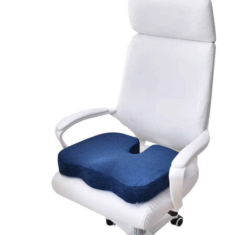 U Shape Luxury Polyester Velvet Fabric Deck Chair Coccyx Orthopedic Non Slip Memory Foam Pain Relief Seat Cushion Removable
