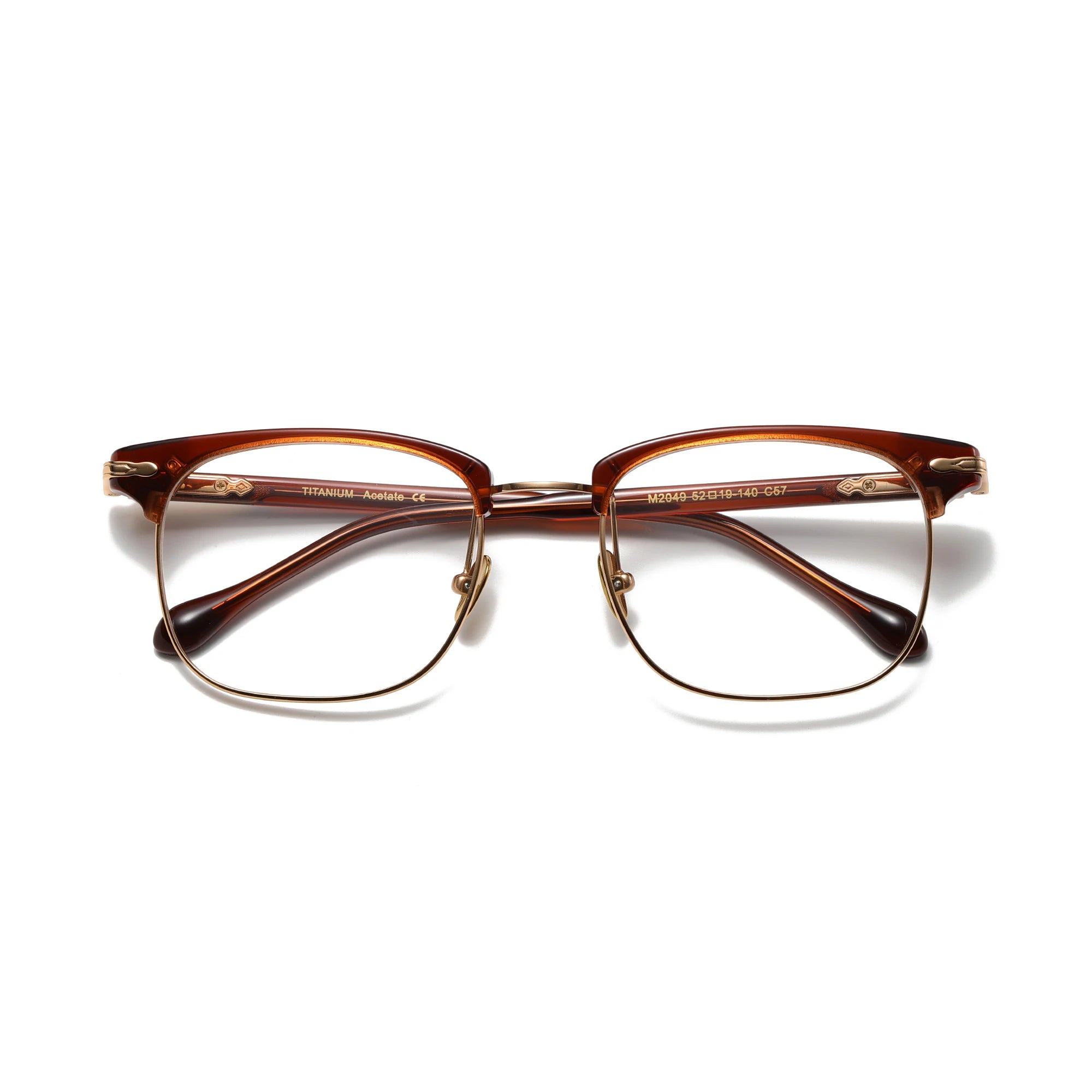 Benyi Brand Design Half Frame Glasses Fashion Handmade Titanium Eyeglasses Optical Custom Logo