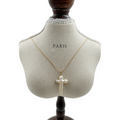 16 Inch Wholesales Natural Freshwater Cross Baroque Pearl Pendant Choker Necklacestainless Steel PVD 18k Gold Plating