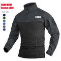 Men's Tactical T-shirts Long Sleeve Working Hiking Fishing Shirts With 1/4 Zipper Front for Men's Work Tees Tops