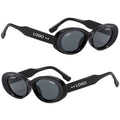 DL Glasses Custom Logo Retro Small Frame UV400 PC Sunglasses 2025 Ellipse Shades Unisex Fashion Unique Oval