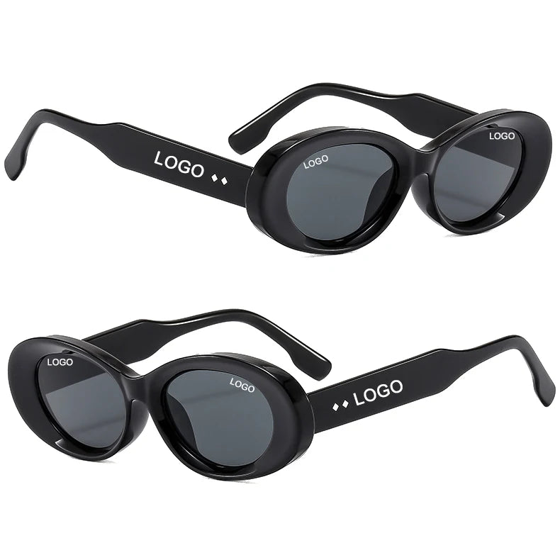DL Glasses Custom Logo Retro Small Frame UV400 PC Sunglasses 2025 Ellipse Shades Unisex Fashion Unique Oval