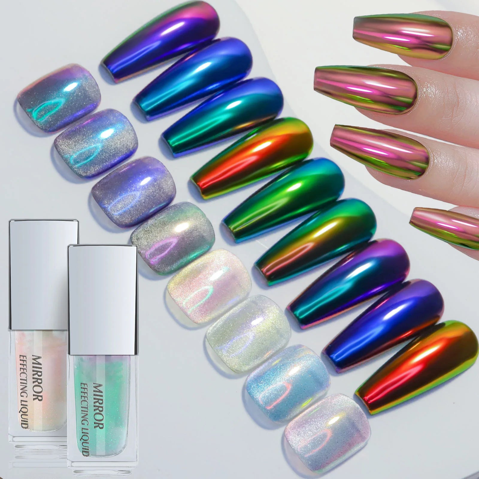 Customizable Fairy Magic Chrome Liquid Powder Aurora Chameleon Pearl Mirror Nail Pigment