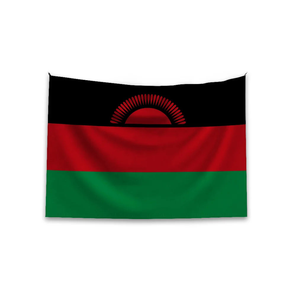 Promotional Custom Malawi Malawian Flag 100% Polyester Double Side Print Outdoor Decoration Bandera Personalizada
