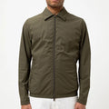 OEM Custom Men's 100% Polyester Lightweight Casual Spring Shirts Collar Jackets Full Zip Long Sleeve Elastic Hem