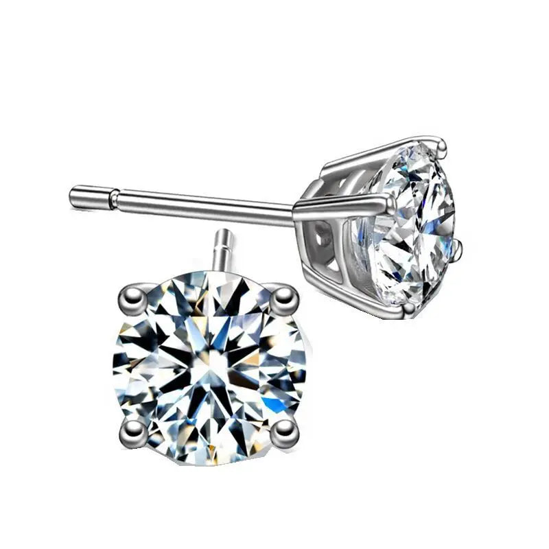 Fine Custom Moissanite Earrings 925 Sterling Silver Jewelry for Accessory Women Earring Stud