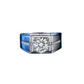Wish Jewelry Factory Wholesale S925 Sterling Silver Setting Round Brilliant Cut Moissanite Diamond Men Ring Size 4 Claw Styles