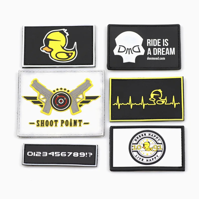 Wholesale Embossed 3D Logo Custom PVC Rubber Patches for Clothing Free Sample Soft PVC Textile Patches