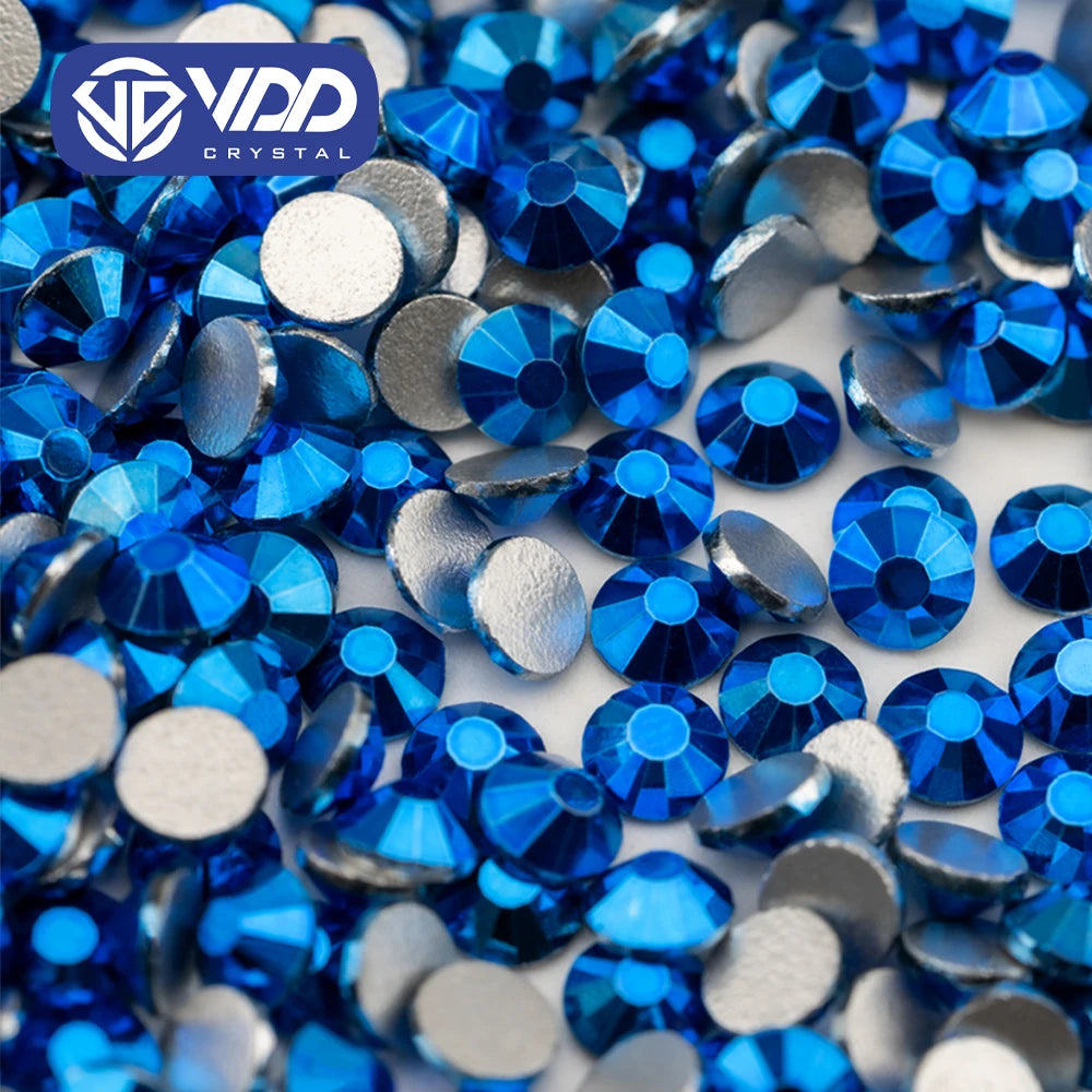 VDD 178 Metallic Sapphire SS4-SS30 Glass Rhinestones Crystal Flatback Glitter Strass Stones For DIY Crafts Nail Art Accessories