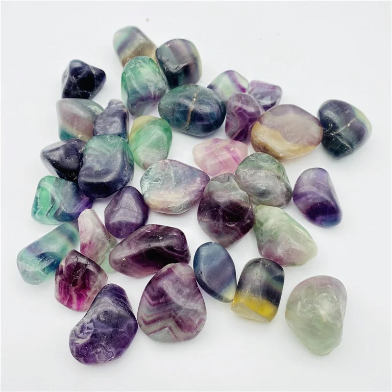 Wholesale Natural Rainbow Crystal Healing Gravel Fluorite Tumbled Stone for Decoration