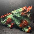 Wholesale Factory Machine Carving Crystal Crafts Green Jade Chinese Dragon Crystal Carvings Animals for Decoration