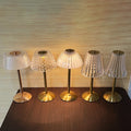 Dropshipping Elegant Cordless Luxurious Atmosphere Wedding LED Light Rechargeable Dimming Crystal Retro Cristal Table Lamp Touch