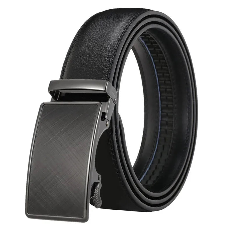 LQbelt Men Automatic Buckle Belt Genuine Leather Waistband Ratchet Belts for Men Custom Logo LQbelt Factory